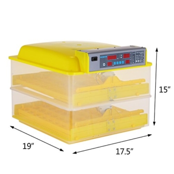 BuoQua Brutapparat für Hühner 112 Eier Vollautomatisch Brutmaschine mit Zeitsachaltuhr Automatische Inkubator Geflügel Thermometer Brutmaschine - 3