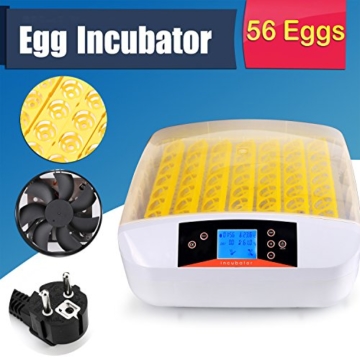 Edited Vollautomatisch Inkubator Brutautomat Digital Brutmaschine Brutkasten Hühner Brutzubehör Flächenbrüter Inkubator Zubehör (56 Eier) - 2