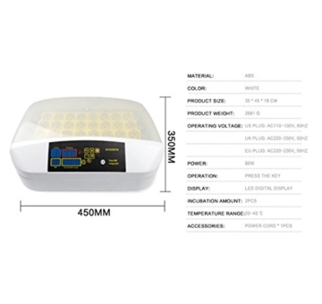 Qazwsx Brutmaschine 32 Digital Mini Automatische Eier Inkubator Geflügel Hatcher Für Hühner Enten Gänse Vögel - 2