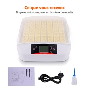 Sailnovo Brutmaschine, Inkubator, Eier, automatisch, 56 Eier, intelligent, digital, Inkubationsgerät, Schlüpfen von Küken, Brutmaschine (FBM) - 7