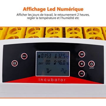 Sailnovo Brutmaschine, Inkubator, Eier, automatisch, 56 Eier, Intelligent, Digital, Inkubationsgerät, Schlüpfen von Küken, Brutmaschine (FBA) - 4