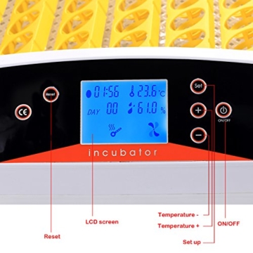 Sailnovo Inkubator Vollautomatische Brutmaschine 56 Eier Brutkasten Brutgerät Motorbrüter Hühner enten, Brutapparat mit LED Temperaturanzeige und Präzieser Temperaturfühler - 6