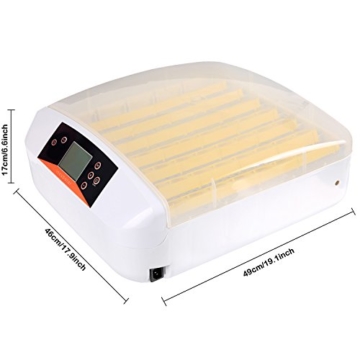 Sailnovo Inkubator Vollautomatische Brutmaschine 56 Eier Brutkasten Brutgerät Motorbrüter Hühner enten, Brutapparat mit LED Temperaturanzeige und Präzieser Temperaturfühler - 8
