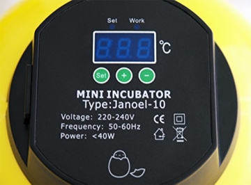 Wiltec Brutmaschine 10 Eier Brutapparat Flächenbrüter Inkubator Brutkasten - 3